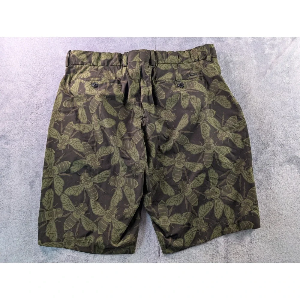 RLX Ralph Lauren Mens Golf Shorts 34 Green Bee Insect Print Performance Stretch